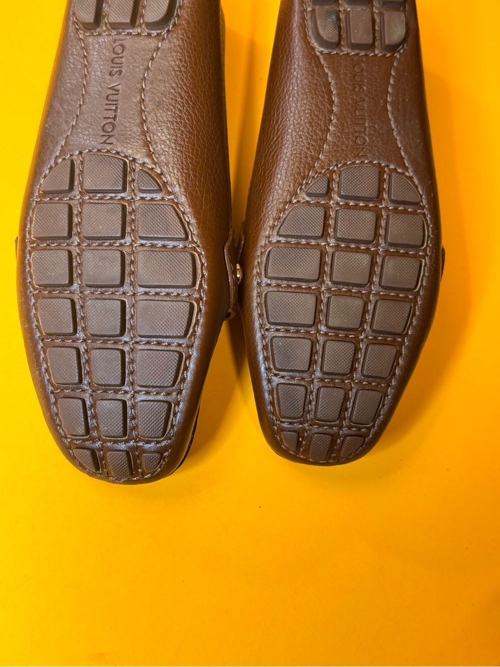 Louis Vuitton loafers Brown Leather Insole Detailing with Gold Stamp - Picture 11 of 15